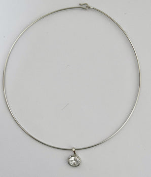 Collar crystal drop plata