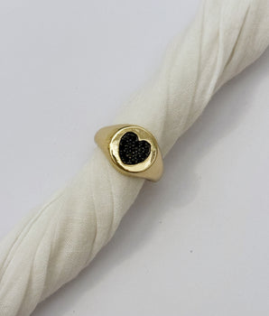 ANILLO BLACK HEART