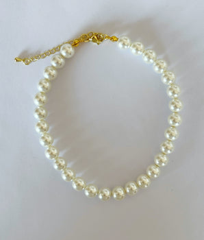 TOBILLERA CUENTAS BLANCAS