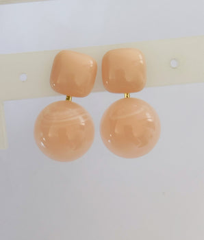ARETES DOBLE BOTTON PALO DE ROSA