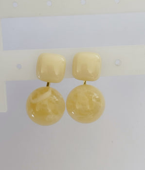 ARETES DOBLE BOTTON BEIGE