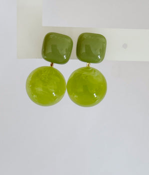 ARETES DOBLE BOTTON VERDE