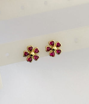 ARETES FLOR ROSA