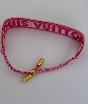 PULSERA LV TELA ROSA