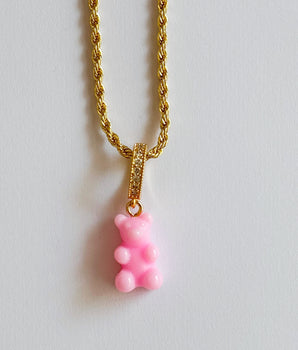 COLLAR GUMMY BEAR ROSA