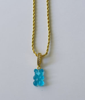 COLLAR GUMMY BEAR AZUL TRASLÚCIDO