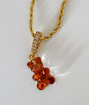 COLLAR GUMMY BEAR TRANSPARENTE - CARAMEL