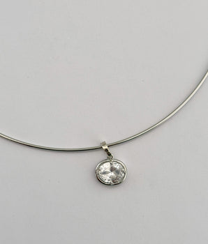 Collar crystal drop plata