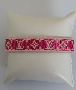 PULSERA LV TELA ROSA