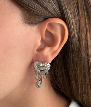 ARETES MELTED HEART PLATA