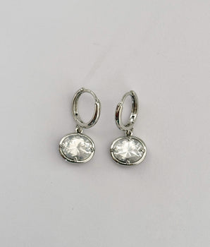 ARETES CRYSTAL DROP PLATA