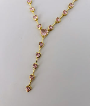 COLLAR CORAZONES ROSA