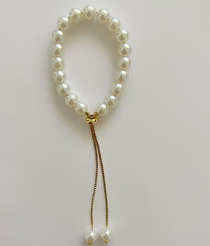 PULSERA DE PERLAS 6MM AJUSTABLE