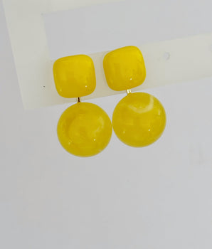 ARETES DOBLE BOTTON AMARILLO