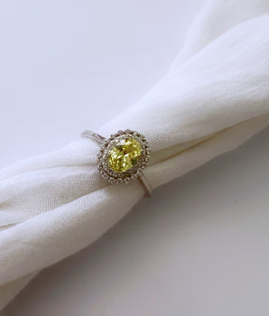 ANILLO OVALO AMARILLO