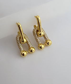 ARETES TFFY ESLABONES DORADO